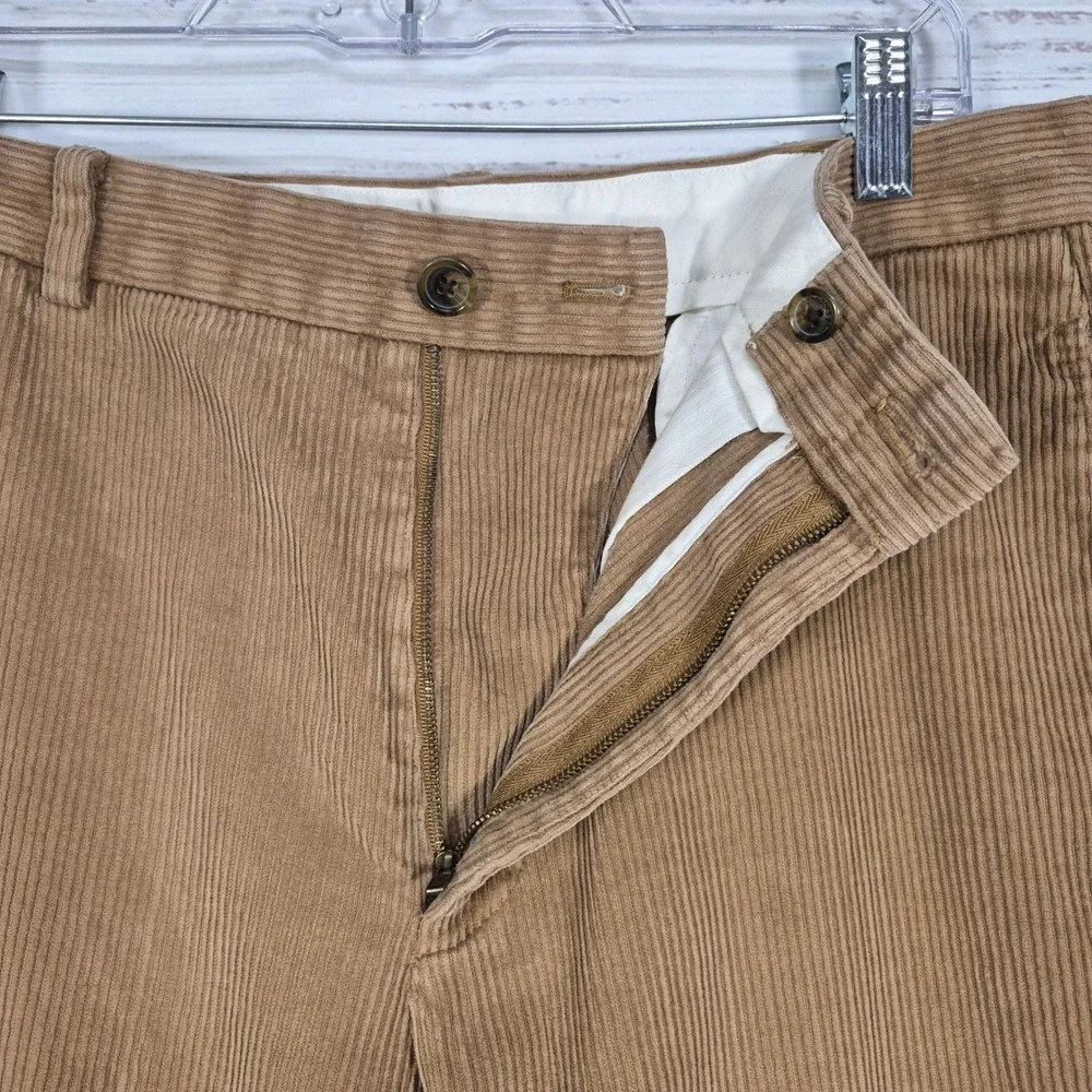 Brooks Brothers 346 Mens Corduroy Pants Tan Brown Cotton Chinos 34x32